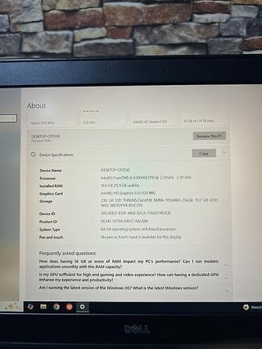 Monitorlar: Dell noutbuk – 15.6 düymlük ekranlı, biznes sinfi model — 7