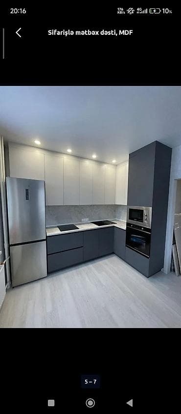 Sifarişlə mətbəx dəsti, Özü çəkən petlələr, MDF lalafo.az -da Sifarişlə mətbəx dəsti, Özü çəkən petlələr, MDF