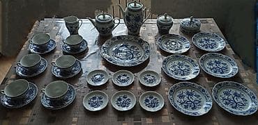 cay servis: Çay dəsti, rəng - Göy, Farfor, 30 nəfərlik, Almaniya — 3