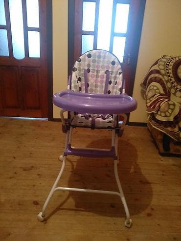 uşaqlar üçün yemək masası: Uşaq yemək stolu və oturacağı - Rəng: bənövşəyi stol üstü — 2