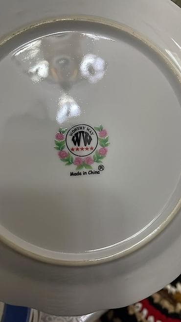 qoz lepesi: Boşqablar, rəng - Ağ, Keramika — 1