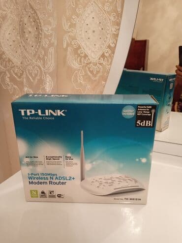 router: TP-LINK
1-Port 150Mbps
Wireless N ADSL2+
Modem Router — 9