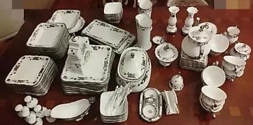 Обеденный набор, цвет - Серебристый, Фарфор, 12 персон — 9