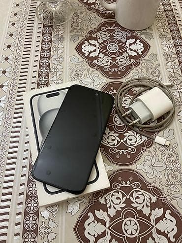 dual: IPhone 15, 128 GB, Midnight, Simsiz şarj, Face ID, Sənədlərlə — 2