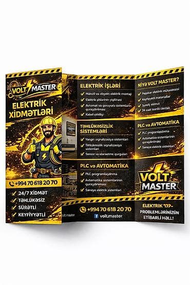 VOLT MASTER – Elektrik və Avtomatika Xidmətləri Xidmət sahələri: -