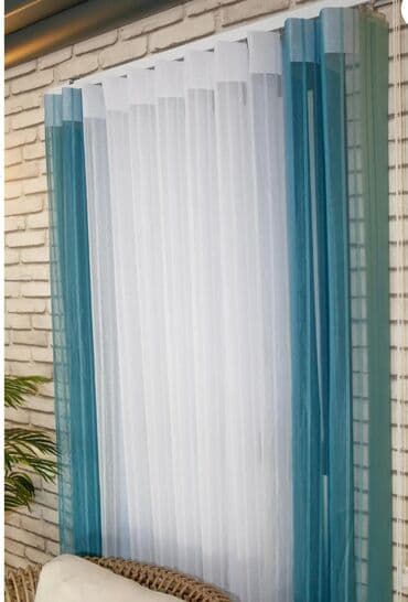 pərdələr: İkiqat pərdə dəsti – dekorativ qalın pərdə + tül - Model: ikiqat — 6