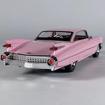 Kitablar və jurnallar: Kolleksiya üçün model avtomobil – klassik 1959 üslubunda çəhrayı kupе — 3