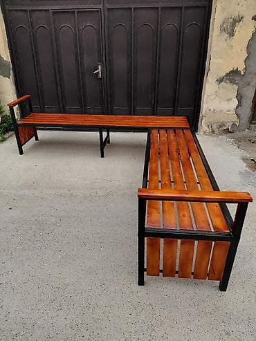 ushaq masasi: Dördbucaq masa, Açılmayan, Skameykalar ilə, Metal — 7