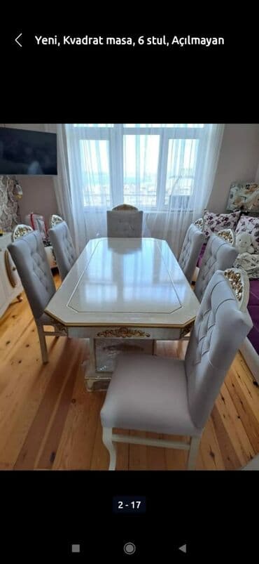 künc divan modelleri 2021: Dördbucaq masa, Qonaq otağı üçün, 6 nəfər, Açılmayan, Azərbaycan, Zəmanətli — 4