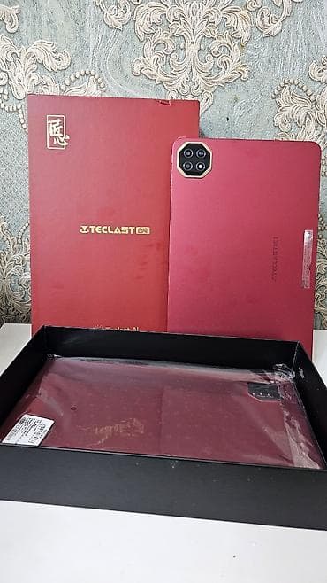 ipad planşet: Teclast T60 AI planşet – qırmızı korpuslu, çoxkameralı arxa modul ilə — 2