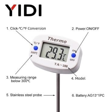 toyuq əti: Qida termometri mətbəx termometri -50°c ~ 300°c araliqda ölçən cihaz — 3