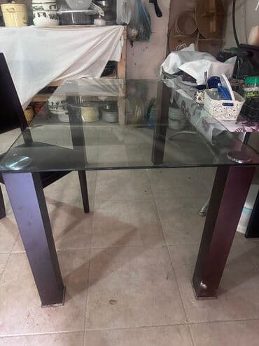 cay evi ucun dican stolar isdenmis: Şüşə masa və 6 oturacaq normal vəziyyətdədir əlaqə nömrəsi aşağıdadır — 1