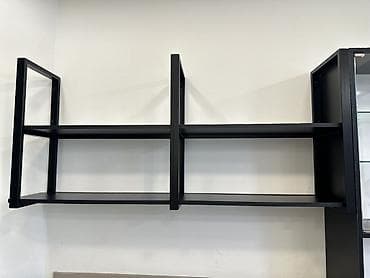 Salon üçün modul mebel və vitrin dəsti - Rəng: qara (mat), iş səthi