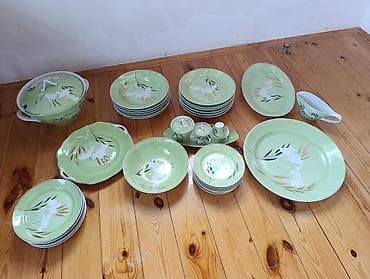 masaüstü işıq: Nahar dəsti, rəng - Yaşıl, Farfor — 1