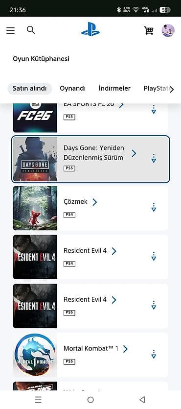 ps5 islenmis: PlayStation hesabında geniş oyun kitabxanası Tərkib: - PS5 və PS4 — 8