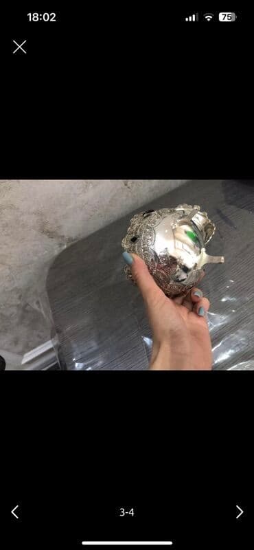 qara madonna aş nimcəsi: Tort və şiriniyyat qabı, rəng - Gümüşü, Metal — 3