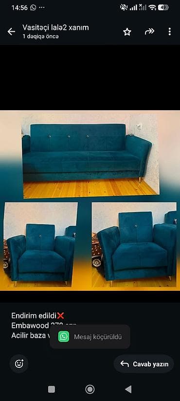 embawood kreslo: Endirim edildi❌ Embawood 270 azn Acilir baza var Divan uzunlugu 1 — 1