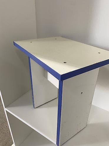 Ağ-laminat oturacaq/kiçik masa - Material: ağ rəngli laminat taxta — 2