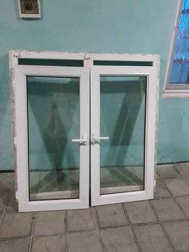 PVC ikiqablı pəncərə dəsti - Material: ağ PVC profilli çərçivə - İki