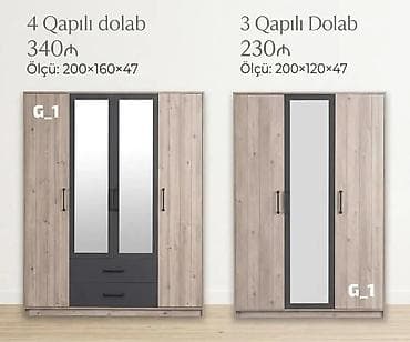 Məhsul: G_1 model geyim dolabı Variantlar və ölçülər: - 4 qapılı lalafo.az -da Məhsul: G_1 model geyim dolabı Variantlar və ölçülər: - 4 qapılı