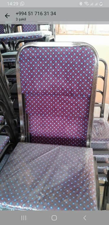 açılıb yığılan oturacaqlar (kreslolar): Mətbəx üçün, Yeni, Qatlanan, rəng - Bordo Stul — 3