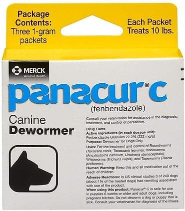 yemler: Panacur C (fenbendazol) – itlər üçün qurd əleyhinə toz Məhsul — 1