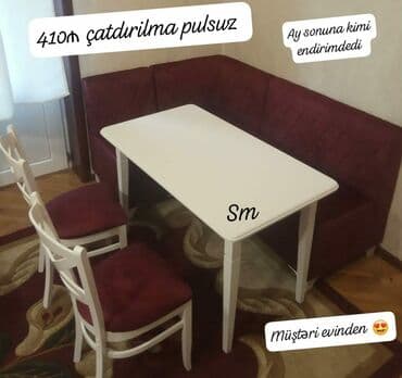 mətbəx ucun divan: *Sifarişlə hazırlanır* ✔️Kuxna üçün stol stul dəsti✨✨. 2 stul 1 — 4