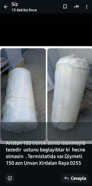 ayfon 13 pro max qiyməti: Ariston 100 l, Yeni, Kredit yoxdur, Ünvandan götürmə — 2