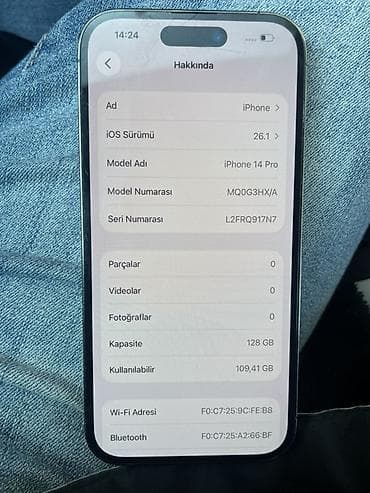 iphone dubai version: IPhone 14 Pro, 128 GB, Deep Purple, Simsiz şarj — 4