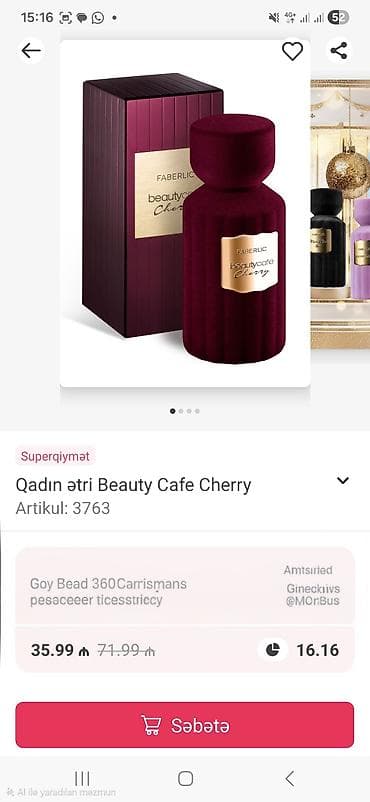 rus qızılı qiyməti: Məhsul: Faberlic ətirləri 1) Kişilər üçün parfum suyu Faberlic by — 2