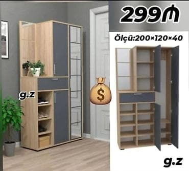 taxt: Dəhliz üçün çoxfunksiyalı dolab-komod seti - Ölçü: 200 × 120 × 40 sm — 1