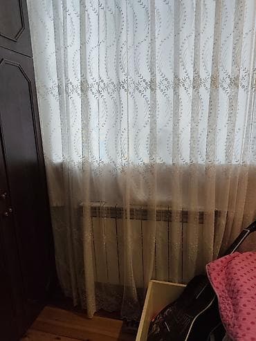 en ucuz perdeler: Tül pərdə dəsti 7 metrə 3.5 yigilib - Rəng: ağ, yüngül krem çalarları — 2