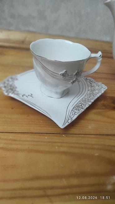 samovar cay: Çay dəsti, rəng - Ağ, Farfor — 3