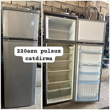 İki qapılı məişət soyuducusu - Yuxarıda dondurucu bölmə, aşağıda