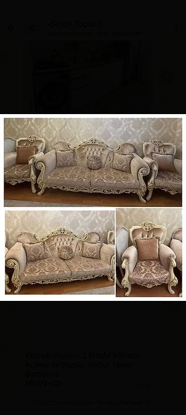 iwlenmiw mebel: İşlənmiş, Divan, 2 kreslo — 1