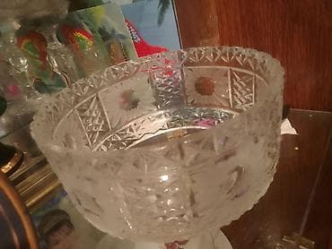 Şüşə kristal qab – Sankt-Peterburq istehsalı - Material: qalın