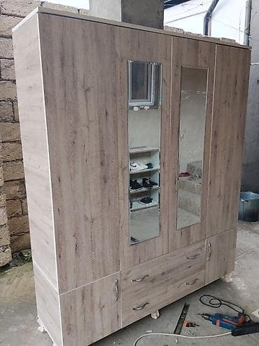 taxt dolab: 3 qapılı, Qəhvəyi, Taxta, Açılan, Düz dolab — 3