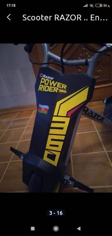 uşax maşını: Skuter Razor, Elektrikli, Power Rider 360, maksimal sürət - 13 km/s — 3