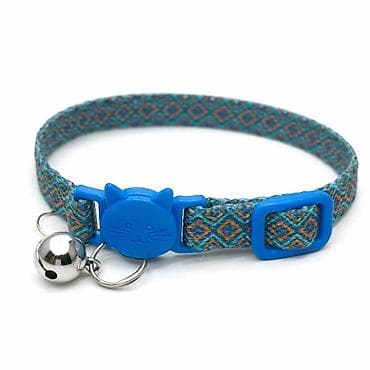 pişim: Pişiklər üçün naxışlı, zınqırov olan tənzimlənən yaxalıq - Material — 7