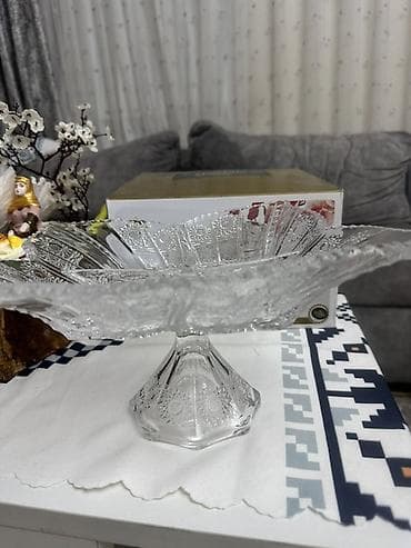 aksesuar qabi: Victoria brendi şüşə/bohem tipli ayaqlı meyvə qabı - Material: qalın — 1