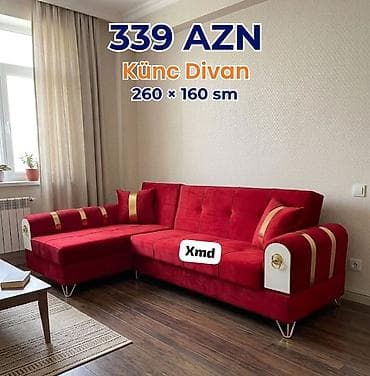 Künc divan – 260 × 160 sm Qiymət: 339 AZN - Parlaq qırmızı rəng lalafo.az -da Künc divan – 260 × 160 sm Qiymət: 339 AZN - Parlaq qırmızı rəng