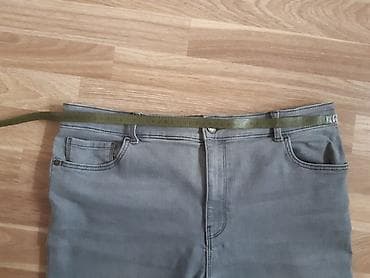 Джинсы: Xanımlar üçün cins şalvar. Boz rəng. Striçdi. 34 razmerdi. Beli 45 — 3