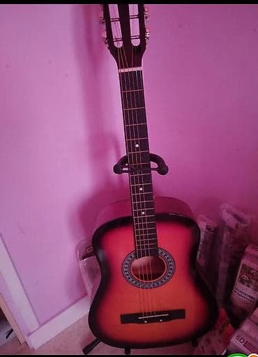 gitara aksesuar: Aköstik gitar – dreadnought korpus, sunburst (qırmızı-narıncı-qaraya — 3