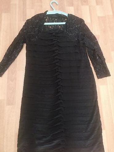 Женское черное деловое платье размер 46 — 1