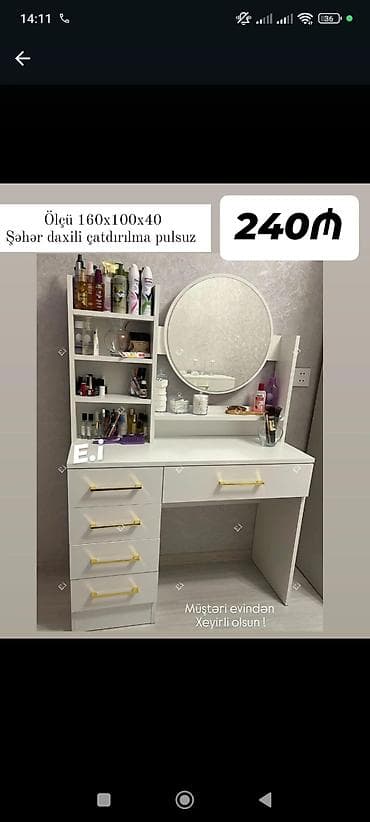 manikur stolu islenmis: Düz masa, Siyirməli, Polkalı, Kredit yoxdur — 1