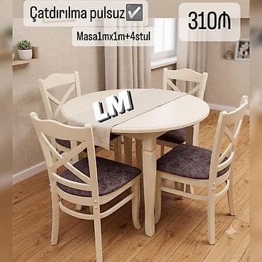 bag stullari: Mdf yumru masa desti Ölçü bağlı 90*90 Şəhər içi çatdırılma pulsuzdur — 3