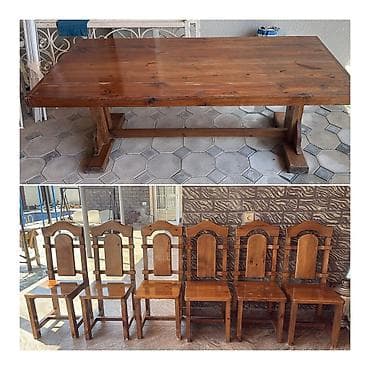 İşlənmiş, Dördbucaq masa, 6 stul, Açılmayan, Stullar ilə, Taxta lalafo.az -da İşlənmiş, Dördbucaq masa, 6 stul, Açılmayan, Stullar ilə, Taxta