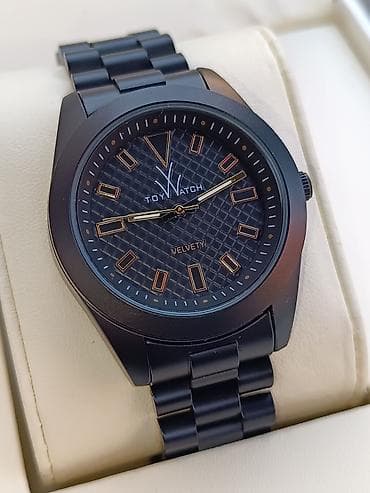 ToyWatch “Velvety” qol saatı - Rəng: mat qara (gövdə və metal qolbaq) — 2