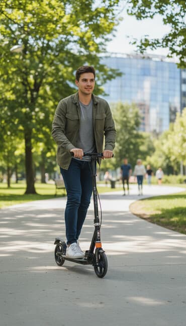 электро самокат купить в баку: Şəhər daxili hərəkət üçün böyük təkərli şosse skuter - Mexaniki — 2