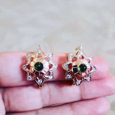 qizil halqa sirqalar: Sırğa, Sarı qızıl, 585 Əyar, 588 g — 2